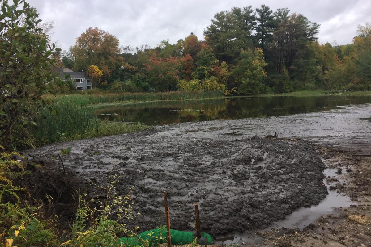 10-12-18 Beginning to stockpile dredge material for dewatering