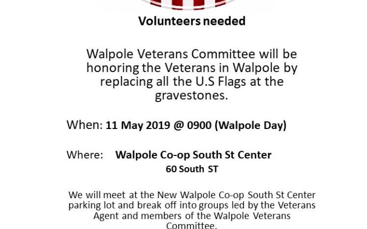 Memorial Flag swap on Walpole Day 2019 
